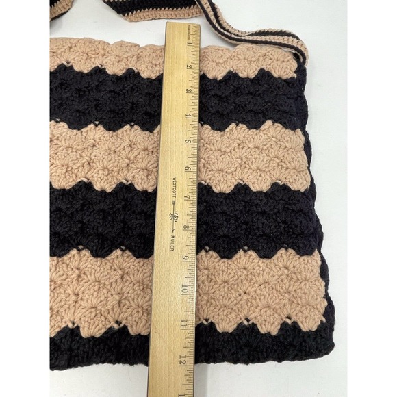 Vintage NEW Boho Acrylic Crochet Woven Hand Bag Purse Hippie Pockets Grannycore - Picture 4 of 15